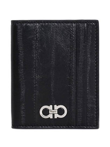 Gancini Card Wallet Black - SALVATORE FERRAGAMO - BALAAN 1