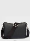 triangle logo leather shoulder bag black - PRADA - BALAAN 6