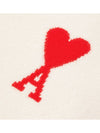 Big Heart Logo Knit Top White - AMI - BALAAN 5
