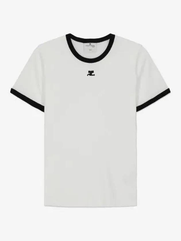 Contrast Signature Short Sleeve T-Shirt White - COURREGES - BALAAN 2