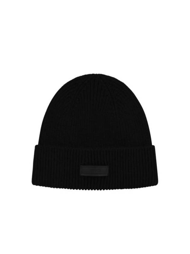 Logo Patch Knit Beanie Black - VERSACE - BALAAN 2