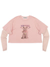 24 Bella Cat Mesh Layered TShirt_Pink - VIBEREEN - BALAAN 10