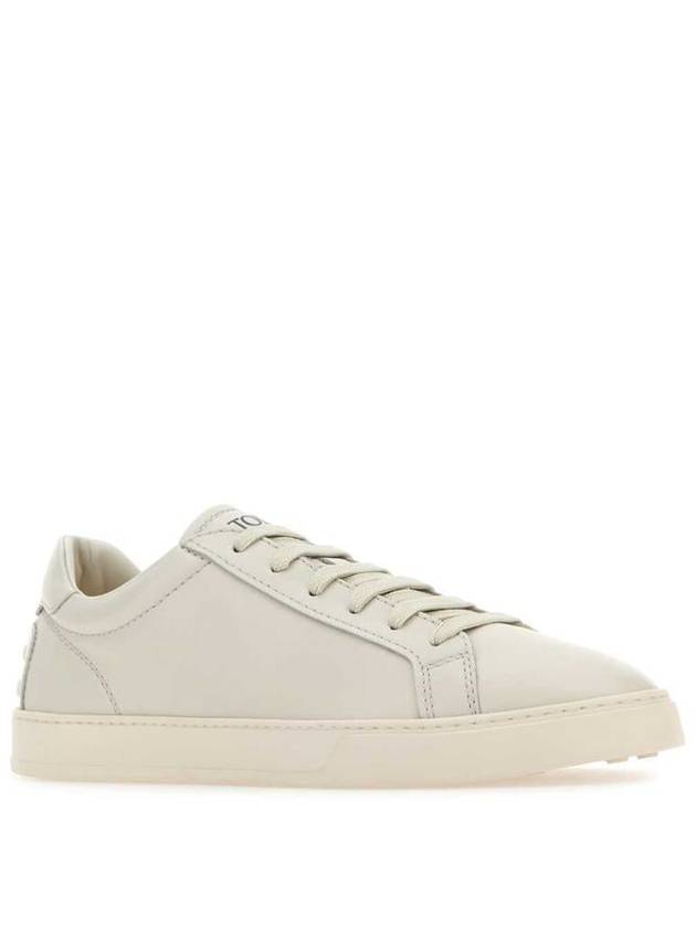 Men's Lace Up Leather Low Top Sneakers Milk White - TOD'S - BALAAN 3