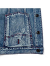 Men's I4SJ02BL Flipped Wave Denim Jacket Denim - IOEDLE - BALAAN 7