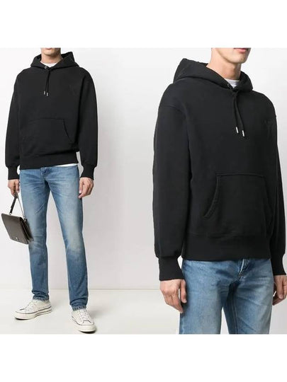 Men's Big Heart Logo Hoodie Black - AMI - BALAAN 2