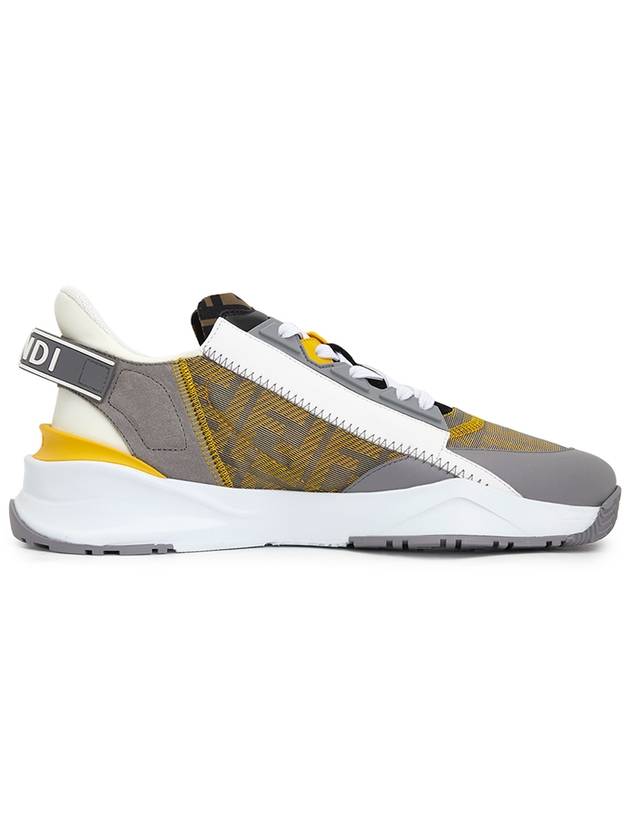 Flow FF Logo Low Top Sneakers Grey - FENDI - BALAAN 5