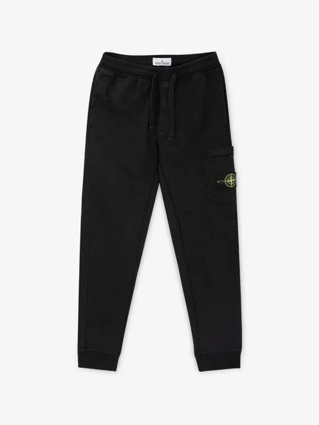 Cotton Fleece Cargo Truck Pants Black - STONE ISLAND - BALAAN 3