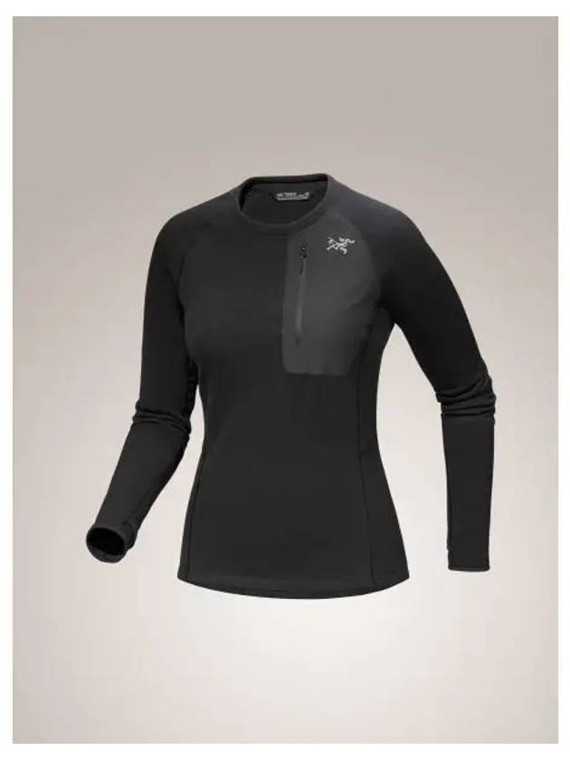 Kyanite Baselayer Crew Neck Long Sleeve T-Shirt Black - ARC'TERYX - BALAAN 2