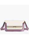 Color Block Trunk Leather Shoulder Bag White Light Lila - MARNI - BALAAN 2