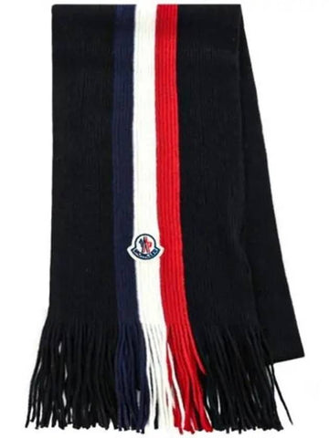 3C00015 A9575 999 Tri color wool muffler black TTA 271096 - MONCLER - BALAAN 1