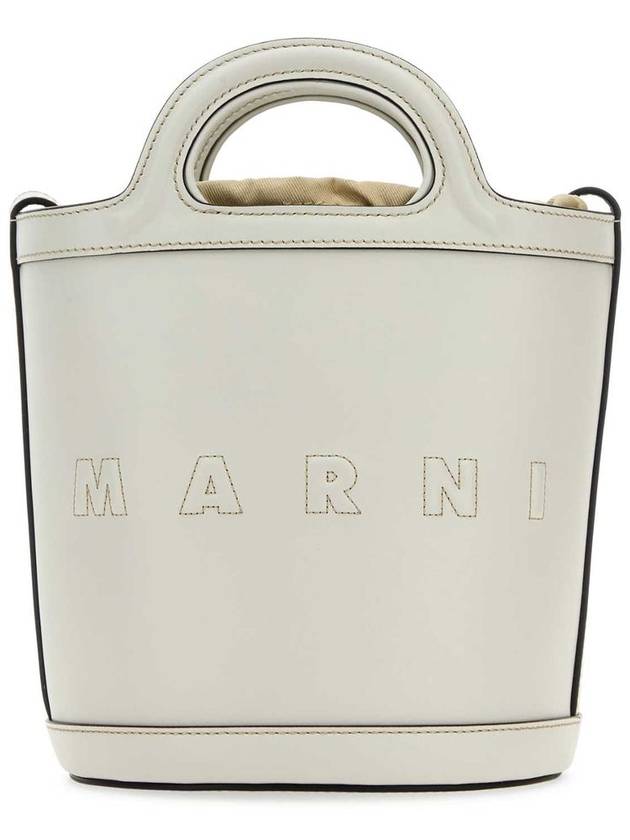 Tropicalia Leather Small Bucket Bag White - MARNI - BALAAN 2