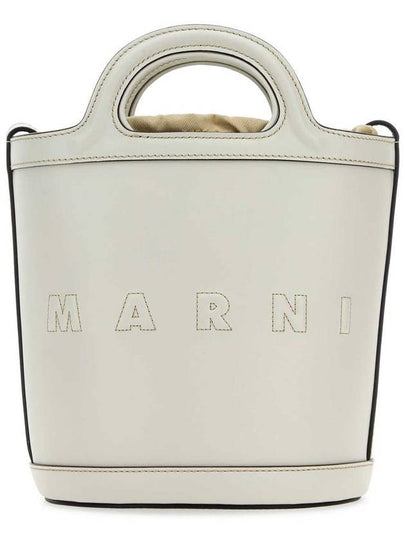 Tropicalia Leather Small Bucket Bag White - MARNI - BALAAN 2