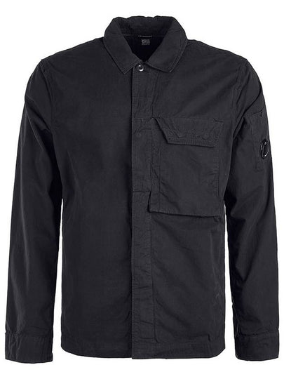 Lens Waffen Pocket Long Sleeve Shirt Black - CP COMPANY - BALAAN 2