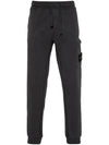 Compass Patch Cotton Jersey Track Pants Dark Grey - STONE ISLAND - BALAAN 3