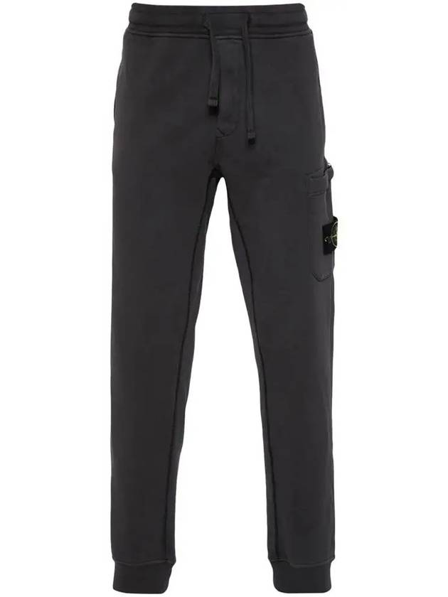 Compass Patch Cotton Jersey Track Pants Dark Grey - STONE ISLAND - BALAAN 2