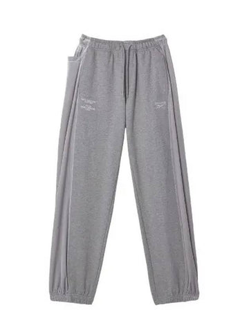 SEEN VELVET PANNELED SWEATPANTS GRAY - REEBOK - BALAAN 1