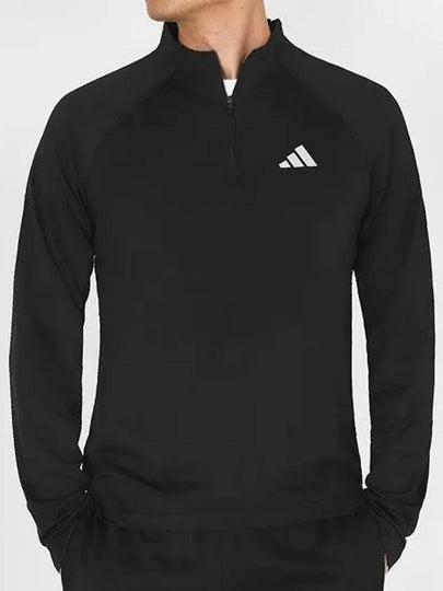 1/4 Zip-Up Training Long Sleeve T-Shirt Black - ADIDAS - BALAAN 2