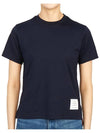 Logo Patch Lightweight Jersey Relaxed Fit Short Sleeve T-Shirt Navy - THOM BROWNE - BALAAN 2