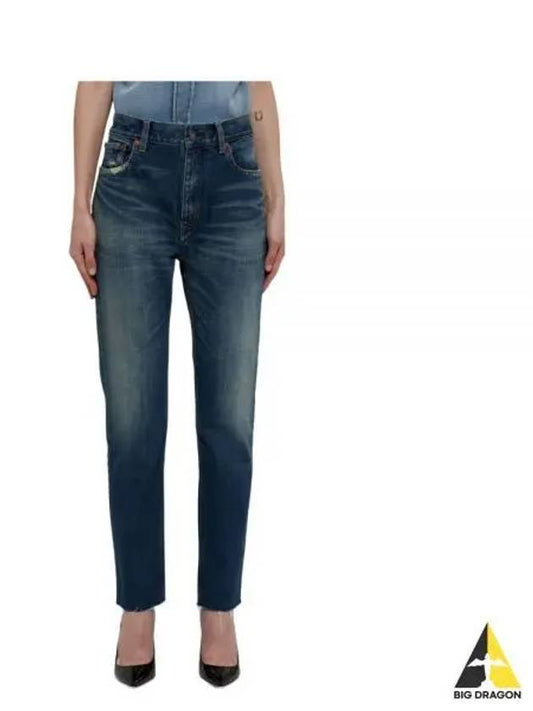 Denim Straight Jeans Blue - SAINT LAURENT - BALAAN 2