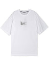 Logo Print Short Sleeve T-Shirt White - STONE ISLAND - BALAAN 4