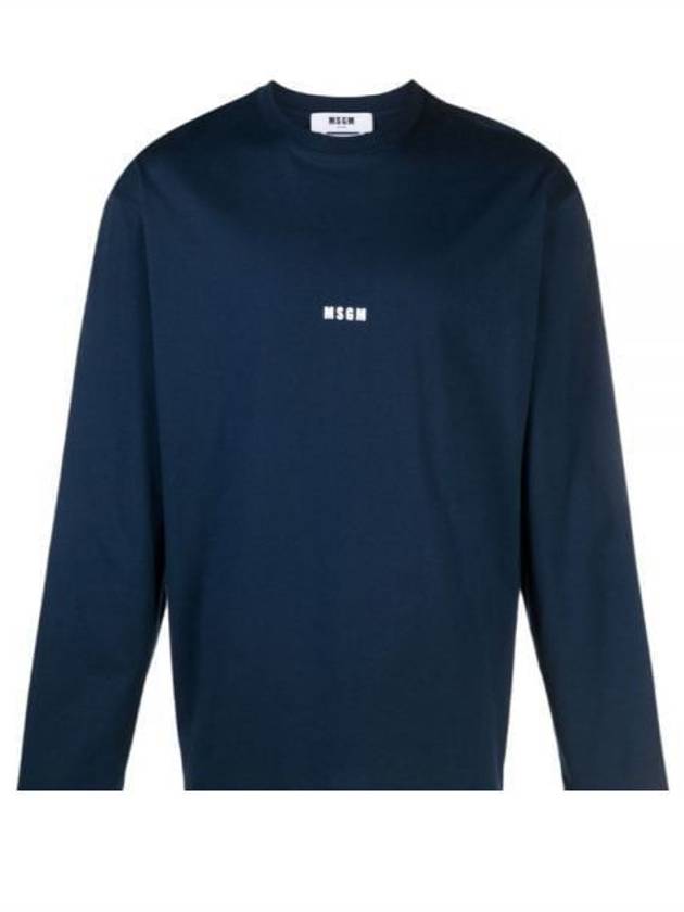 Micro Logo Long Sleeve T-Shirt Navy - MSGM - BALAAN 2