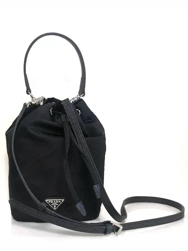 Triangle Logo Re-Nylon Bucket Bag Black - PRADA - BALAAN 2