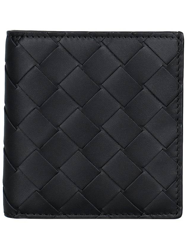 Intrecciato Slim Calfskin Leather Bi-Fold Wallet Black - BOTTEGA VENETA - BALAAN 3