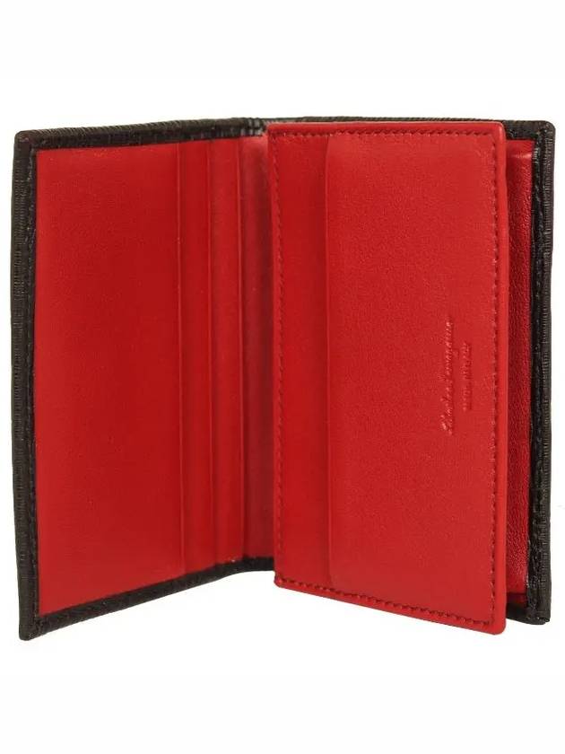 Salvatore Revival Gancini Bicolor Card Wallet Black - SALVATORE FERRAGAMO - BALAAN 4