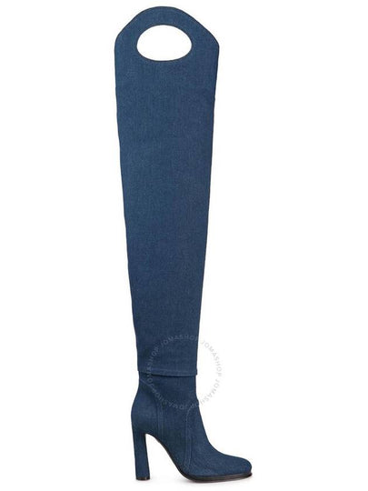 denim knee-high long boots - BURBERRY - BALAAN 2