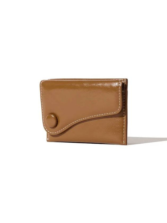 Dot Saddle Slim Mini Transportation Card Wallet Cognac Wood - LE MASQUE - BALAAN 2