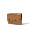 Dot Saddle Slim Mini Transportation Card Wallet Cognac Wood - LE MASQUE - BALAAN 1