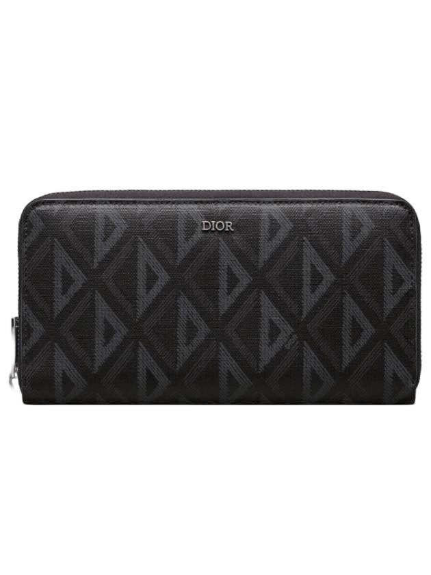 CD Diamond Zipper Long Wallet Black - DIOR - BALAAN 1