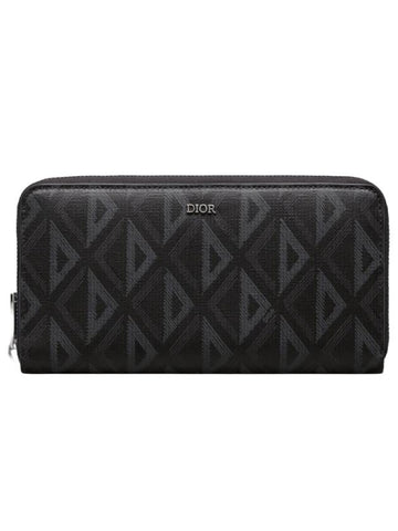 CD Diamond Zipper Long Wallet Black - DIOR - BALAAN 1