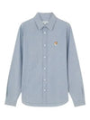 Fox Head Classic Cotton Long Sleeve Shirt Blue - MAISON KITSUNE - BALAAN 2