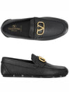 V Logo Leather Loafers Black - VALENTINO - BALAAN 2