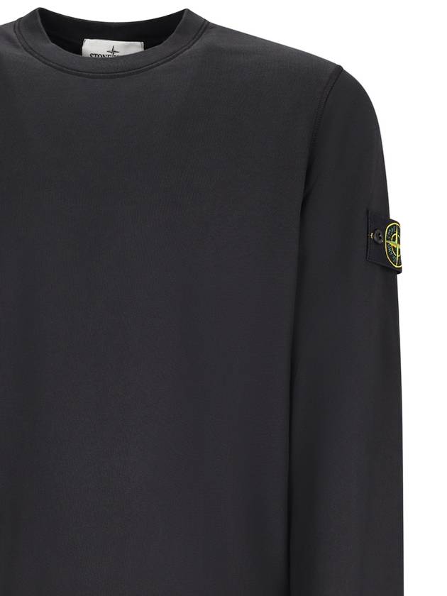 CREW NECK SWEATSHIRT WITH RIBBED DETAILS - STONE ISLAND - BALAAN 3