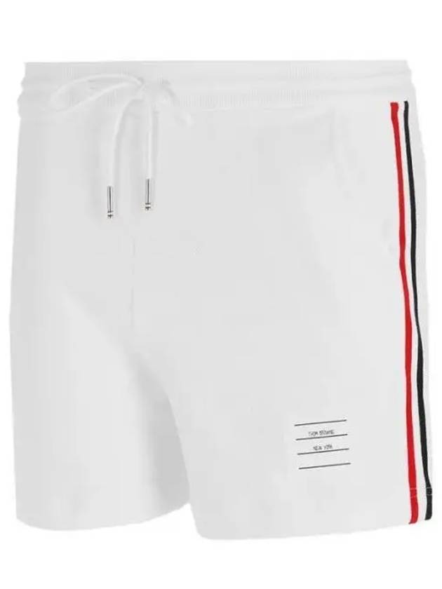 Logo Patch Shorts White - THOM BROWNE - BALAAN 2