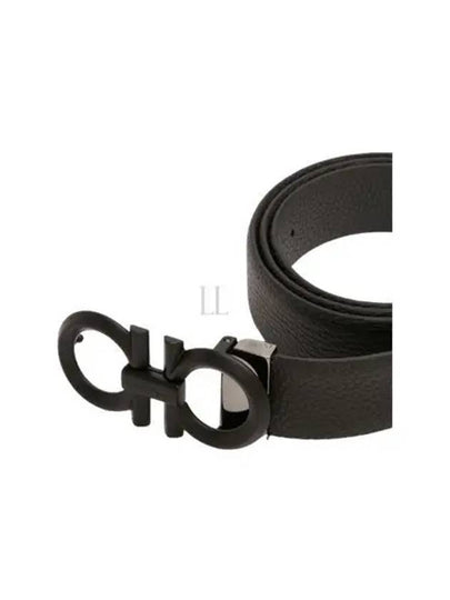 Gancini Buckle Reversible Leather Belt Black - SALVATORE FERRAGAMO - BALAAN 2