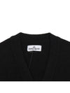 Kids Wappen Patch V-Neck Knit Cardigan Black - STONE ISLAND - BALAAN 4