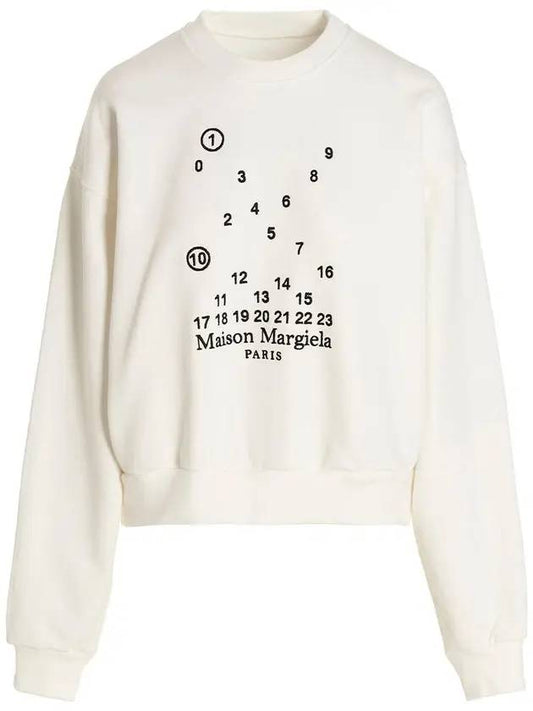 Women's Numbering Logo Sweatshirt White - MAISON MARGIELA - BALAAN.