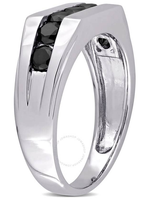 AMOUR 1 CT TW Men's Channel Set Black Diamond Ring In 10K White Gold - AMOUR - BALAAN 2