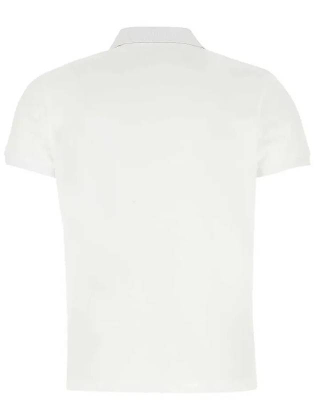 Neck Logo Patch Print Polo Shirt White - MONCLER - BALAAN 4