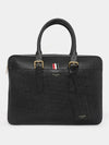 Grain Leather Three-Stripe Tab Business Brief Case Black - THOM BROWNE - BALAAN 4