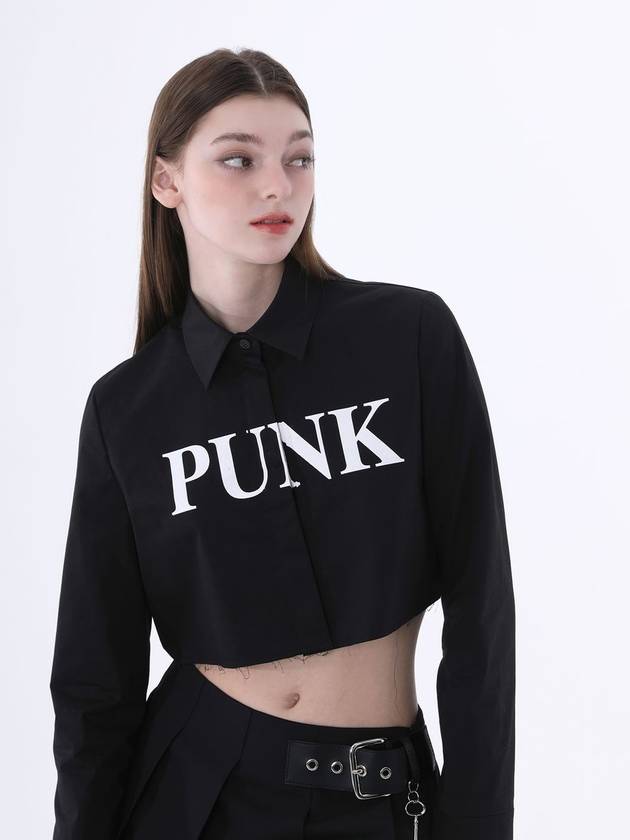 0 1 punk crop shirt BLACK - CLUT STUDIO - BALAAN 2