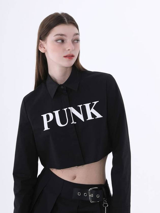 0 1 punk crop shirt BLACK - CLUT STUDIO - BALAAN 2