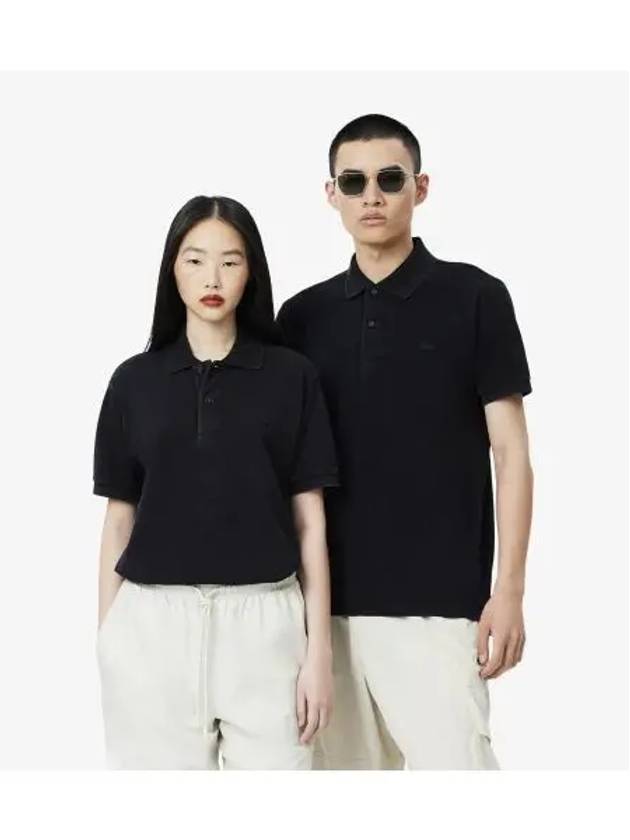 Men s Garment Dying Short Sleeve Polo Black - LACOSTE - BALAAN 1