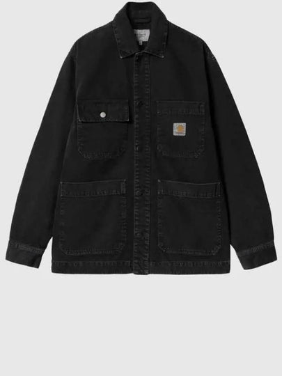 Garrison Logo Patch Cotton Shirt Jacket Black - CARHARTT WIP - BALAAN 2