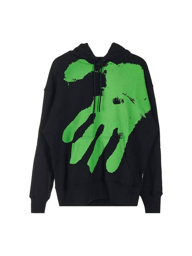 Men's Hand Print Cotton Hoodie Black - MSGM - BALAAN 1