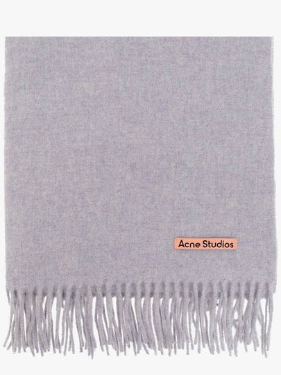 Logo Wool Fringe Muffler Powder Blue Melange - ACNE STUDIOS - BALAAN 2