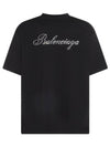 Logo Print Short Sleeve T-Shirt Black - BALENCIAGA - BALAAN 5